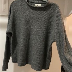 Madewell Gray Mock Neck Cotton Sweater Size M